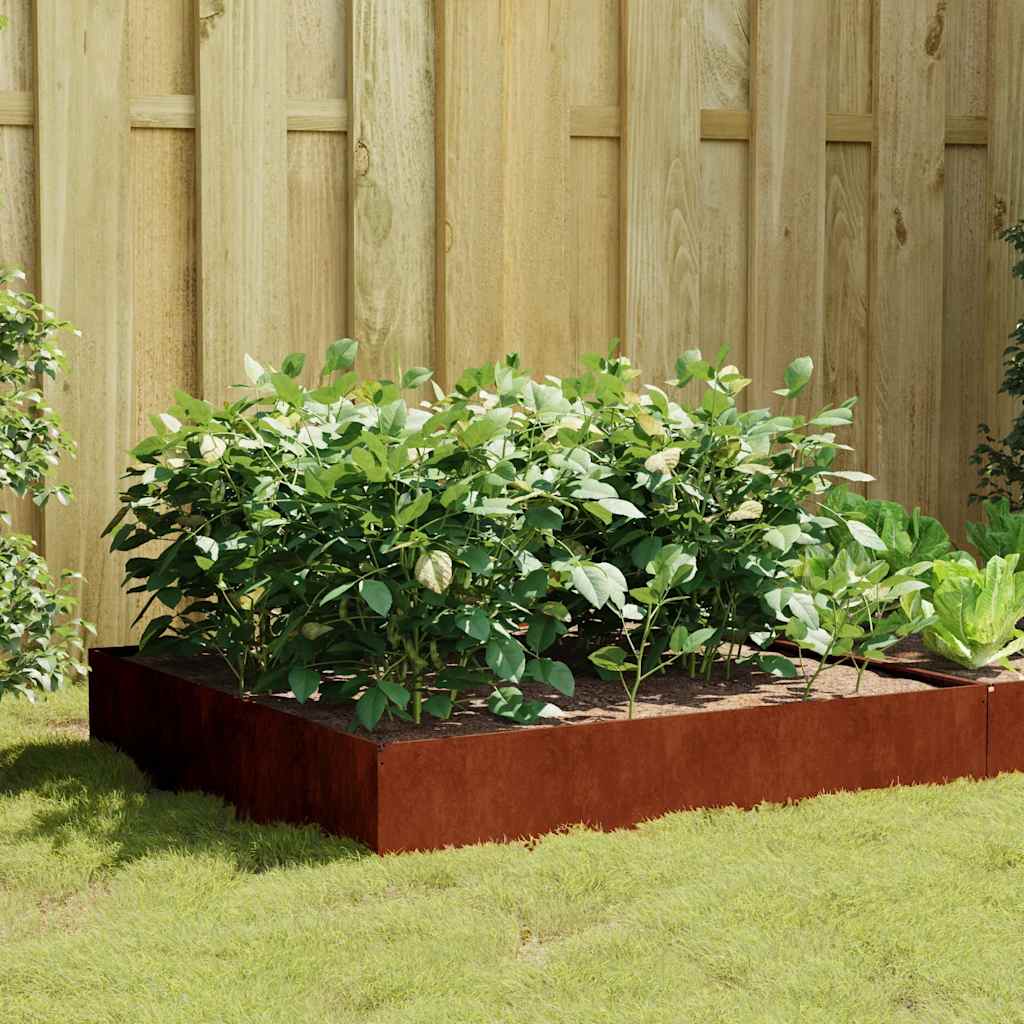 Taimekast, 100 x 100 x 33,5 cm, Corten-teras