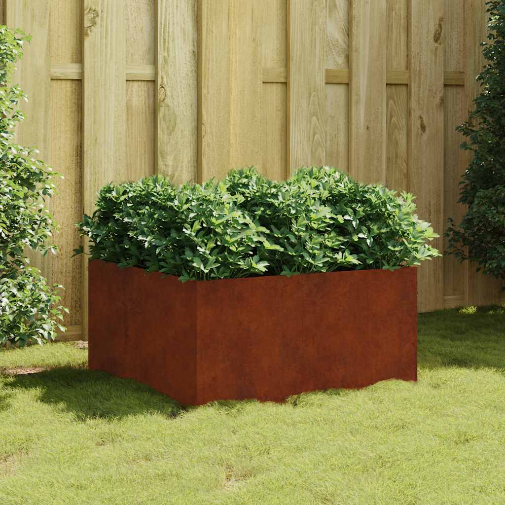 Taimekast, 80 x 80 x 40 cm, Corten teras