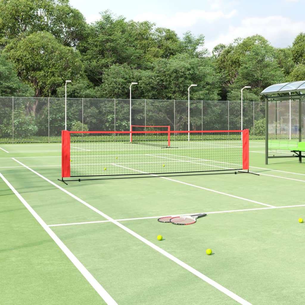 Tennisevõrk, must ja punane, 400 x 100 x 87 cm, polüester