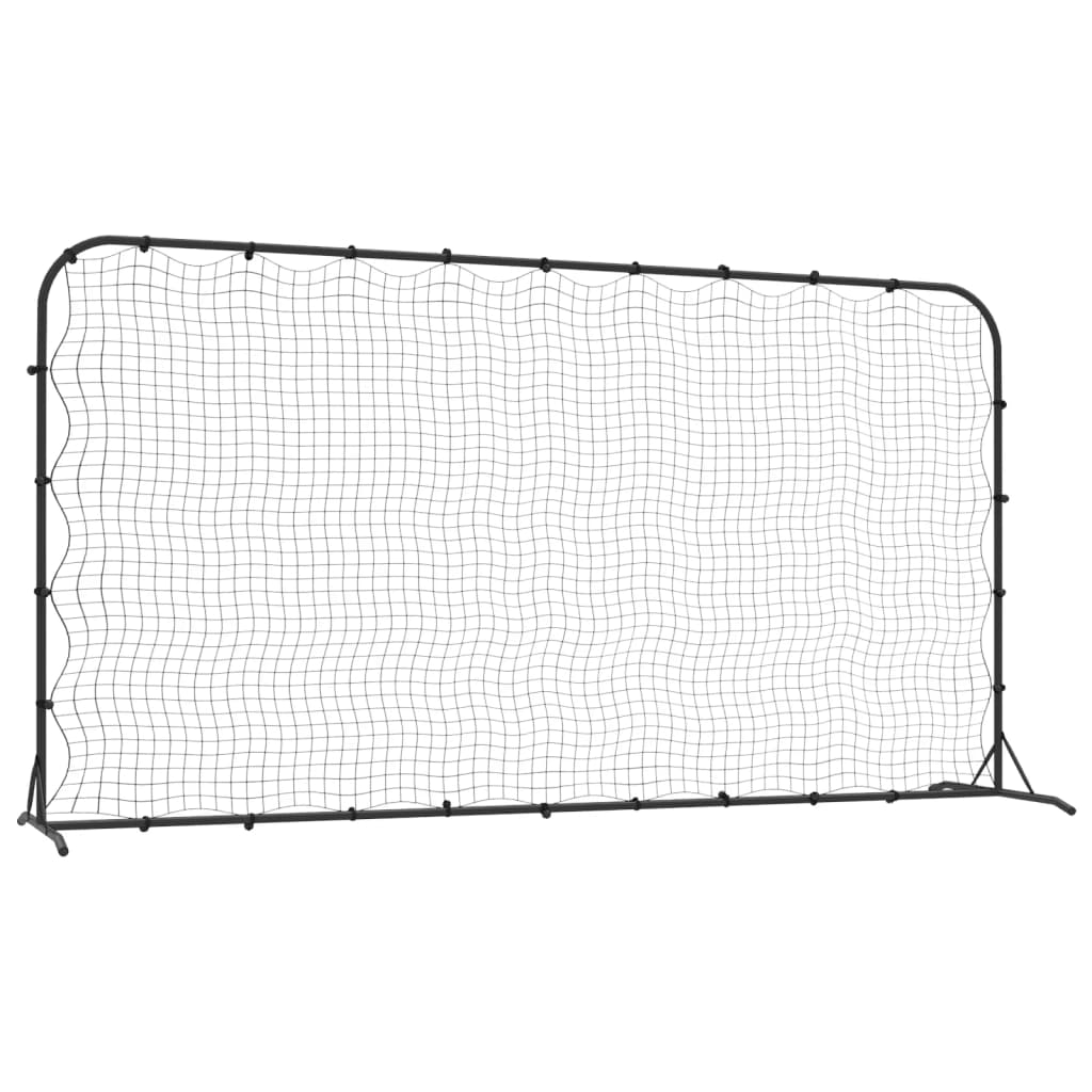 Jalgpalli tagasilöögivõrk, must, 366 x 90 x 183 cm, HDPE