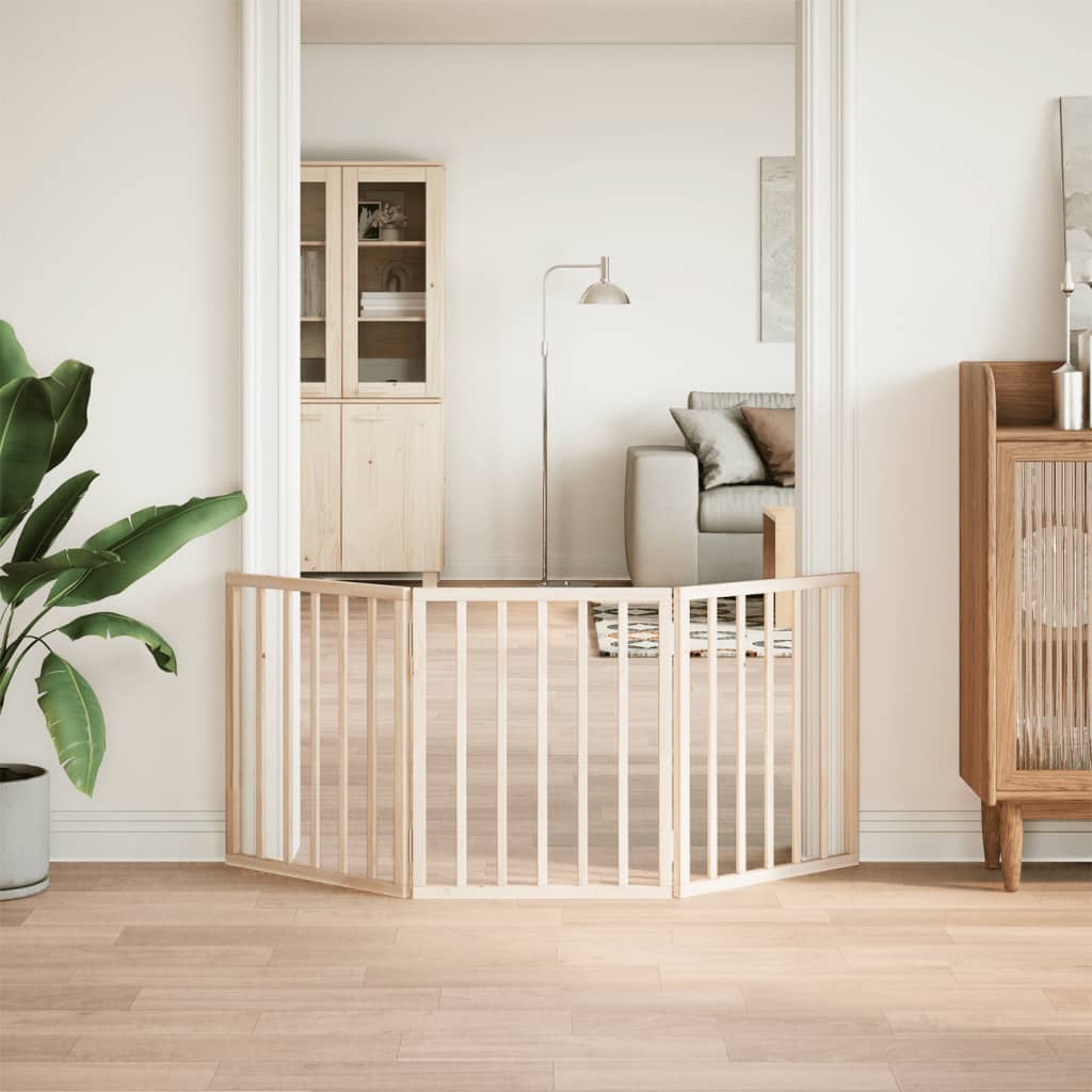 Kokkupandav koeravärav, 3 paneeli, 150 cm, paplipuit