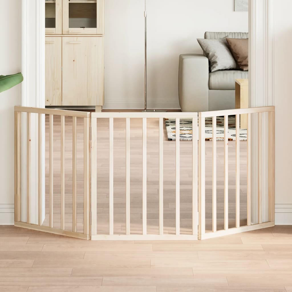 Kokkupandav koeravärav, 3 paneeli, 150 cm, paplipuit