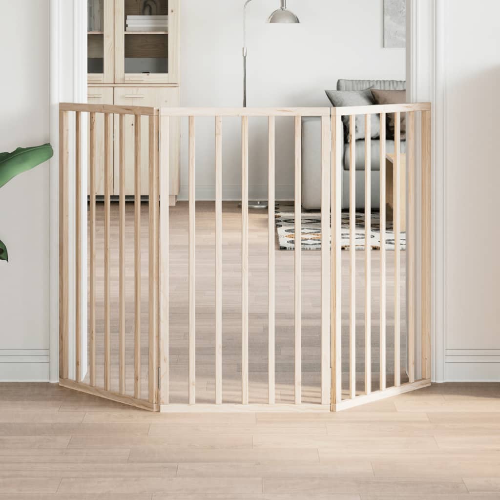 Kokkupandav koeravärav, 3 paneeli, 150 cm, paplipuit