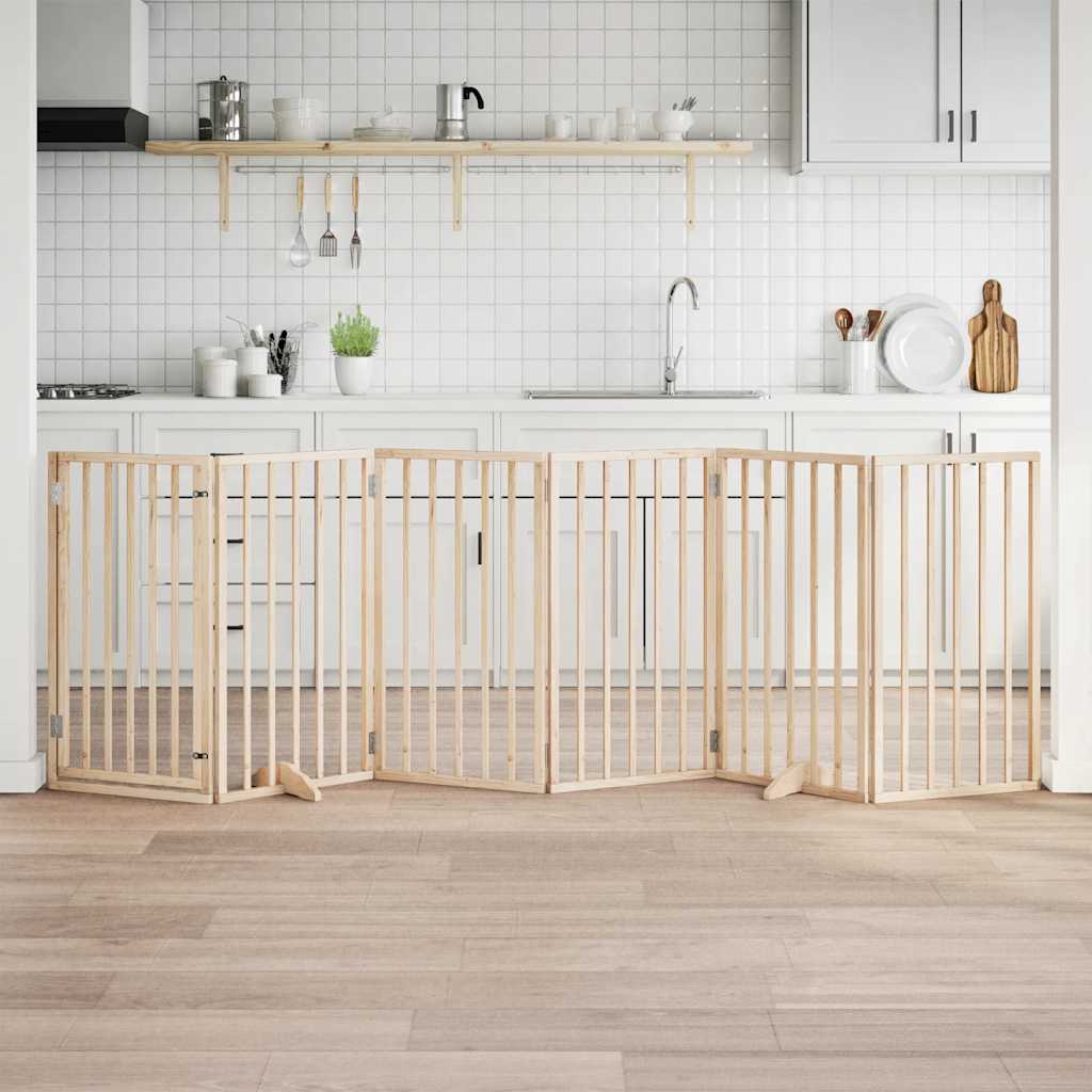 Koeravärav uksega, kokkupandav, 6 paneeli, 300 cm, paplipuit