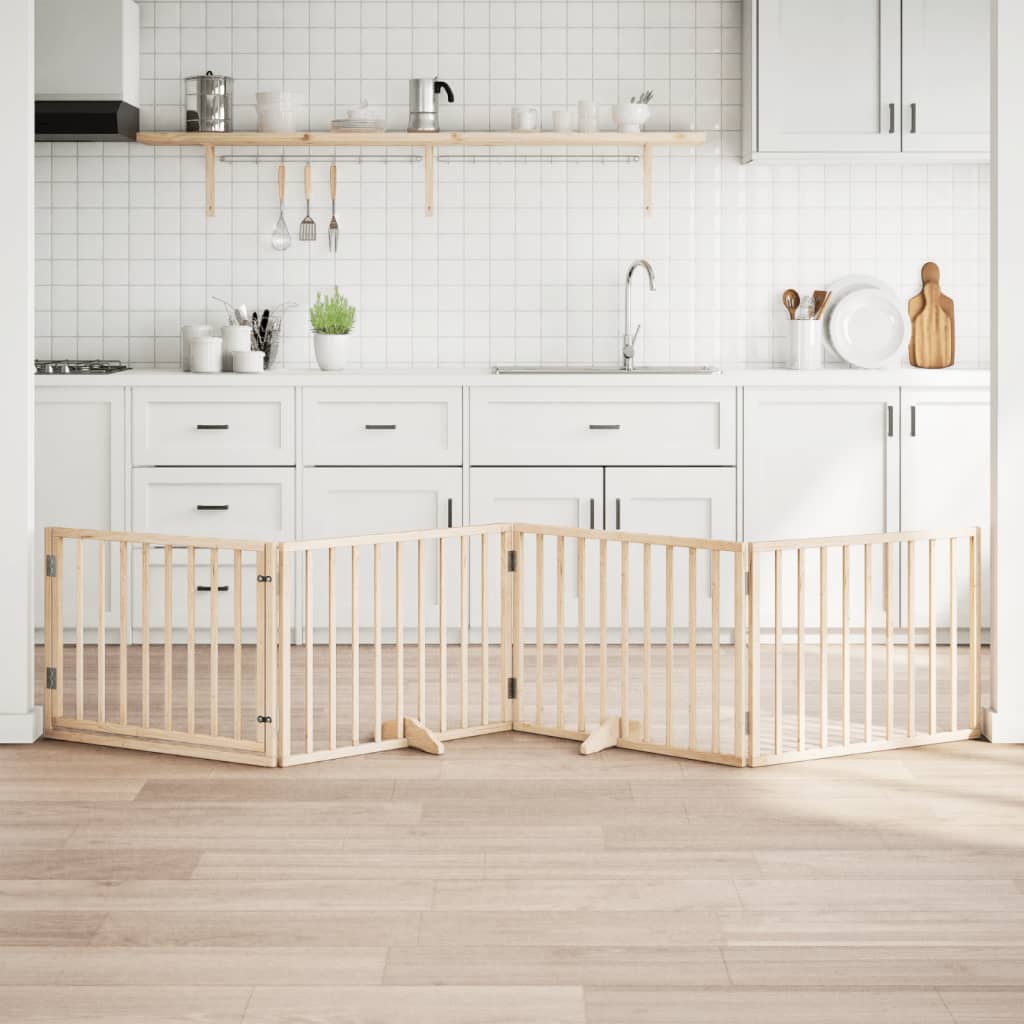 Koeravärav uksega, kokkupandav, 4 paneeli, 320 cm, paplipuit