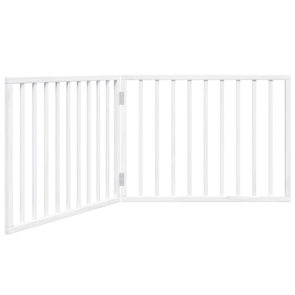 Kokkupandav koeravärav, 2 paneeli, valge, 160 cm, paplipuit