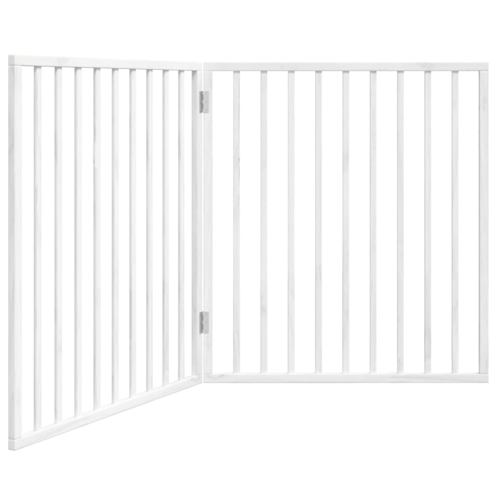 Kokkupandav koeravärav, 2 paneeli, valge, 160 cm, paplipuit