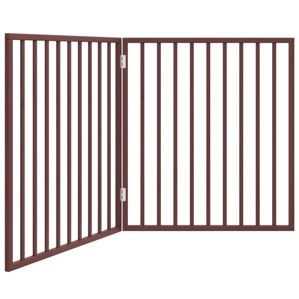Kokkupandav koeravärav, 2 paneeli, pruun, 160 cm, paplipuit