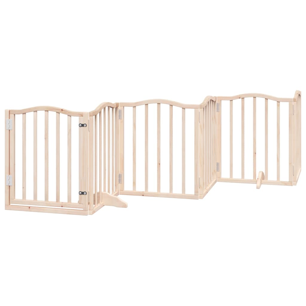 Kokkupandav koeravärav uksega, 6 paneeli, 300 cm, paplipuit
