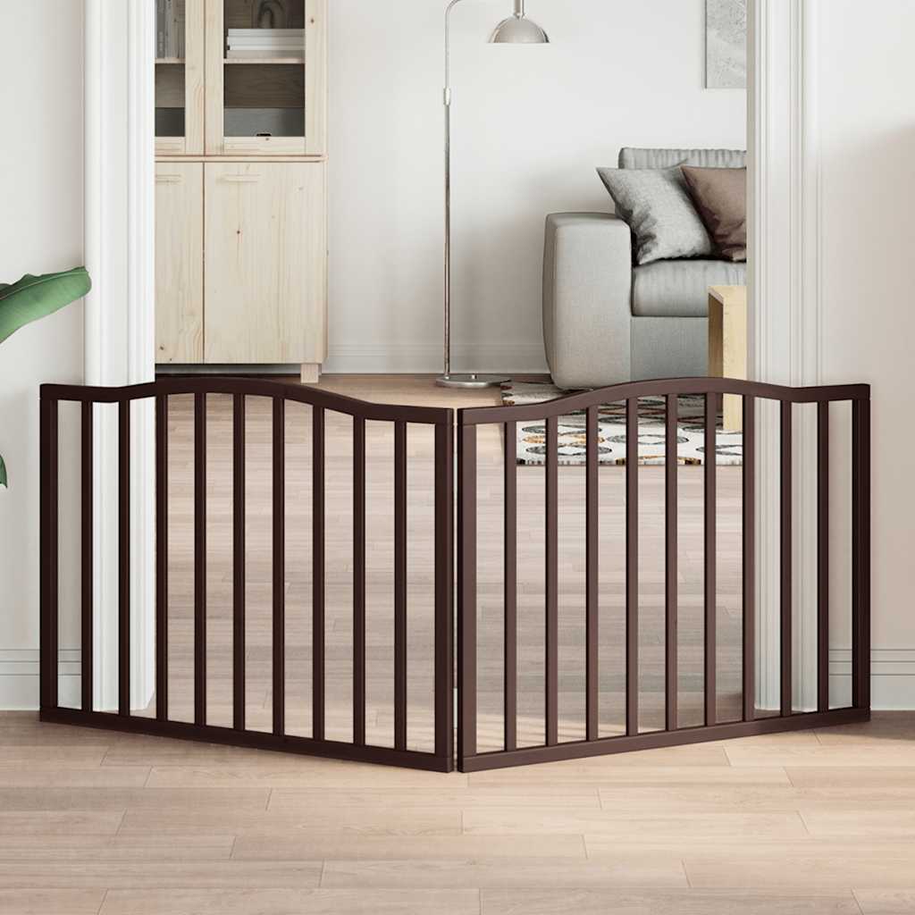Kokkupandav koeravärav, 2 paneeli, pruun tamm, 160cm, paplipuit