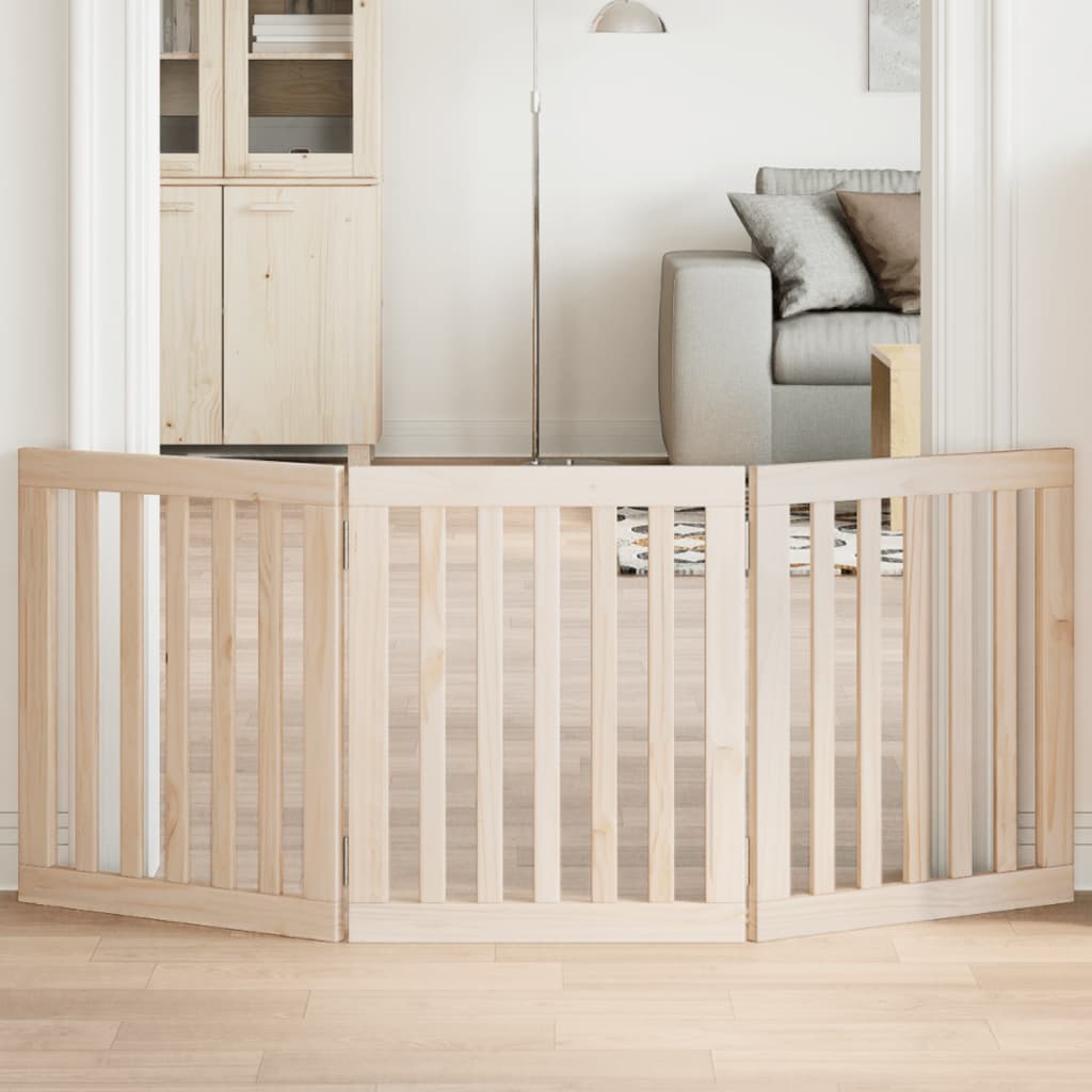 Kokkupandav koeravärav, 3 paneeli, 150 cm, paplipuit