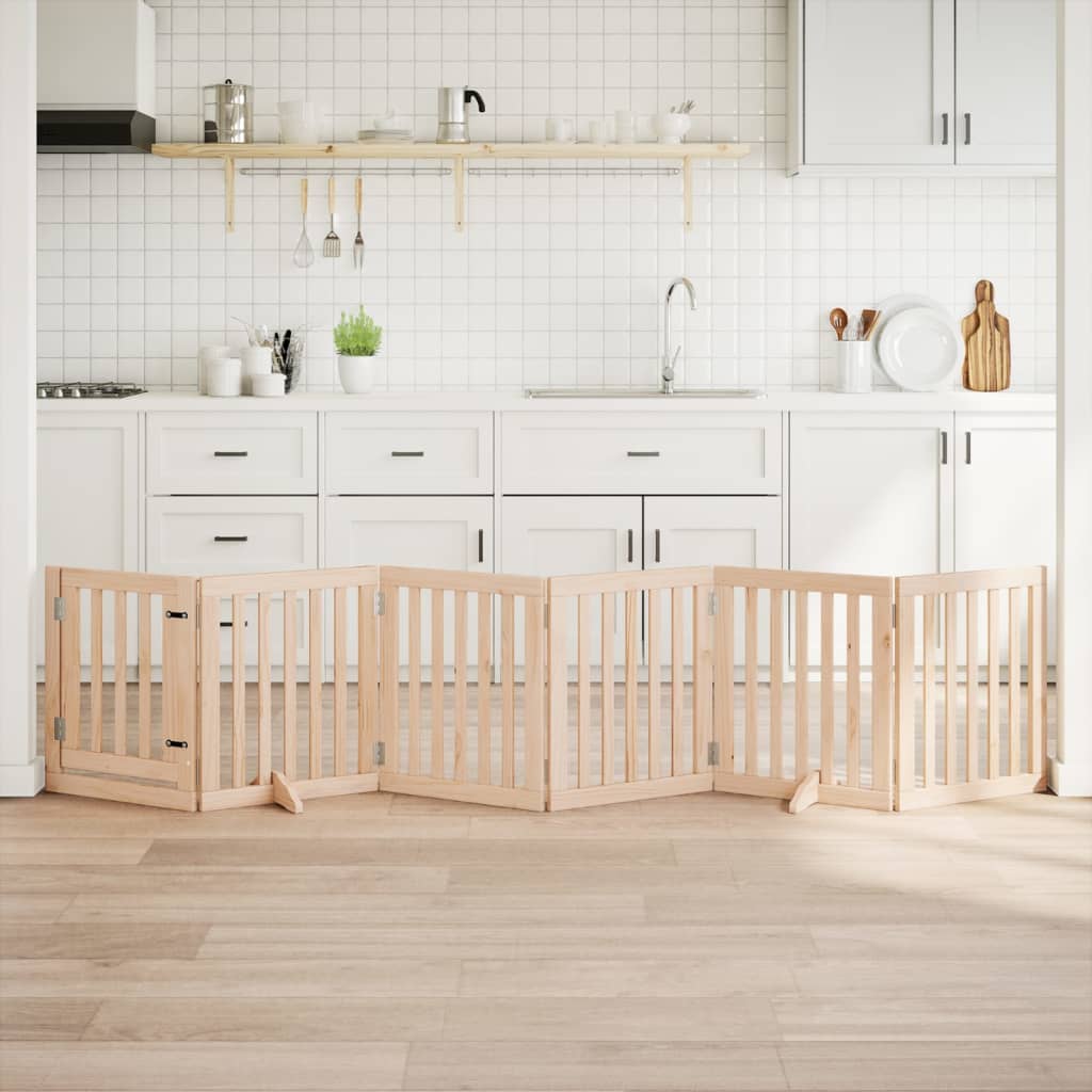 Koeravärav uksega, kokkupandav, 6 paneeli, 300 cm, paplipuit