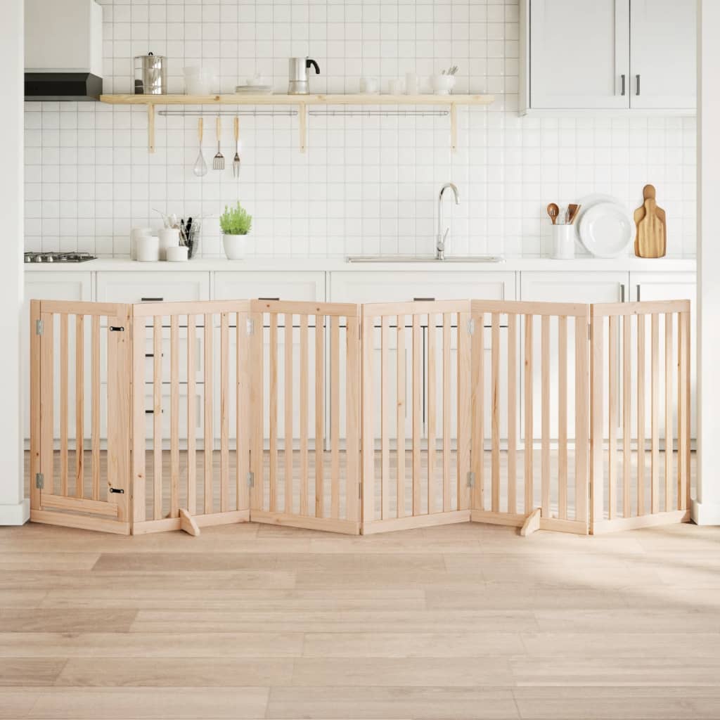 Koeravärav uksega, kokkupandav, 6 paneeli, 300 cm, paplipuit