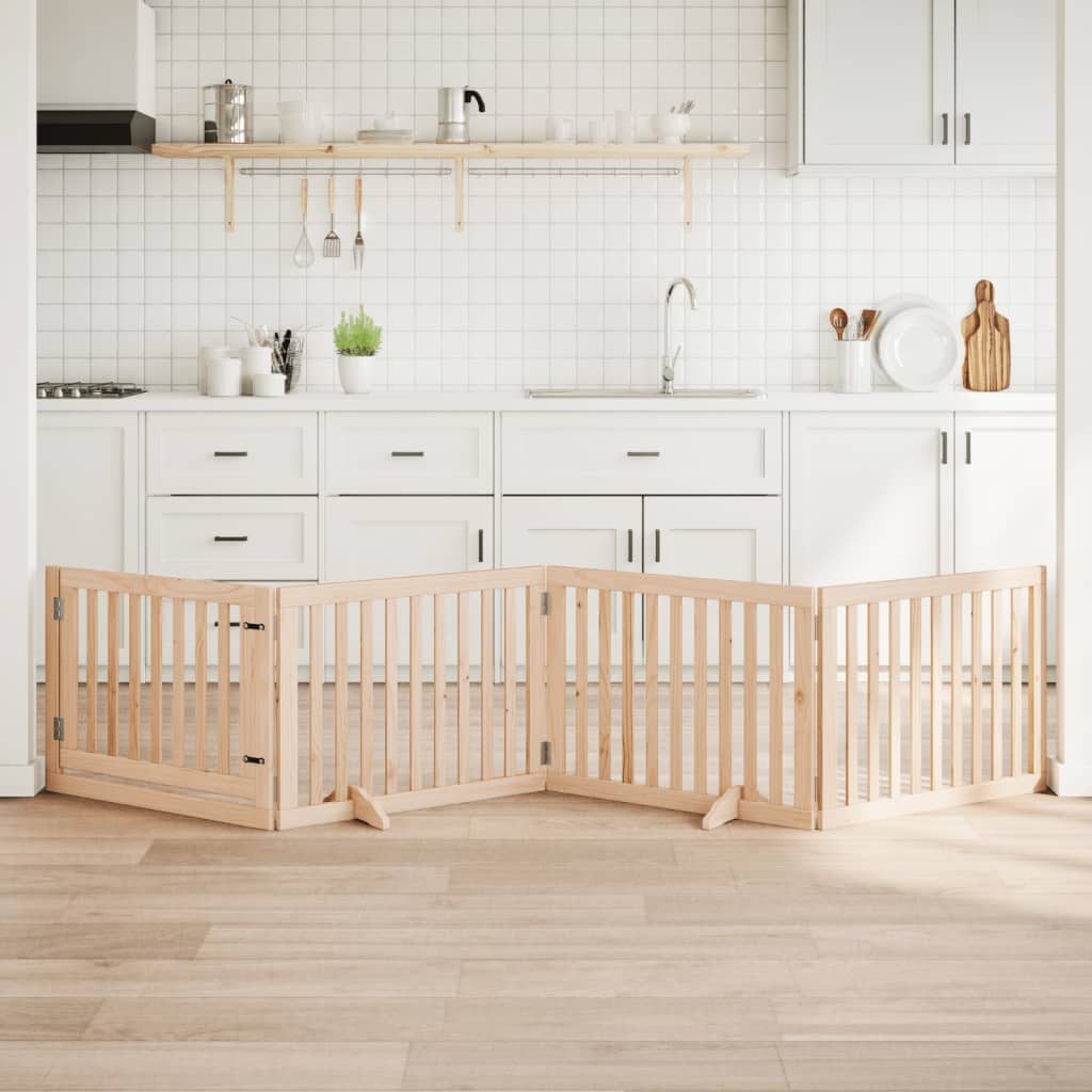 Koeravärav uksega, kokkupandav, 4 paneeli, 320 cm, paplipuit