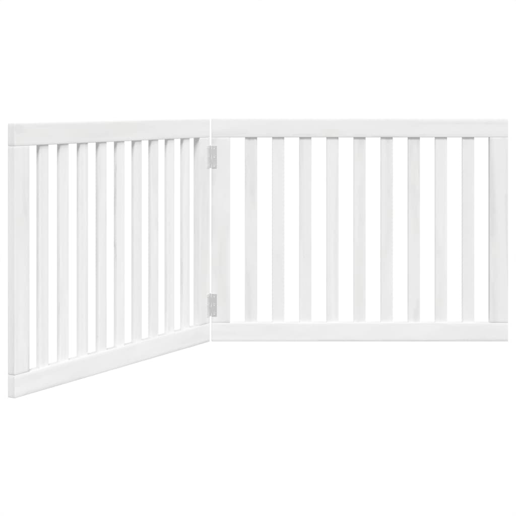 Kokkupandav koeravärav, 2 paneeli, valge, 160 cm, paplipuit