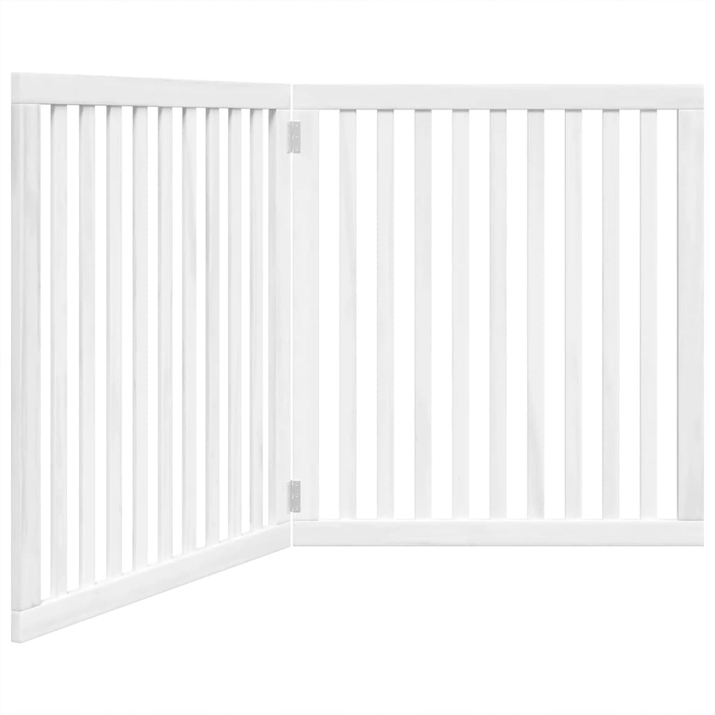 Kokkupandav koeravärav, 2 paneeli, valge, 160 cm, paplipuit