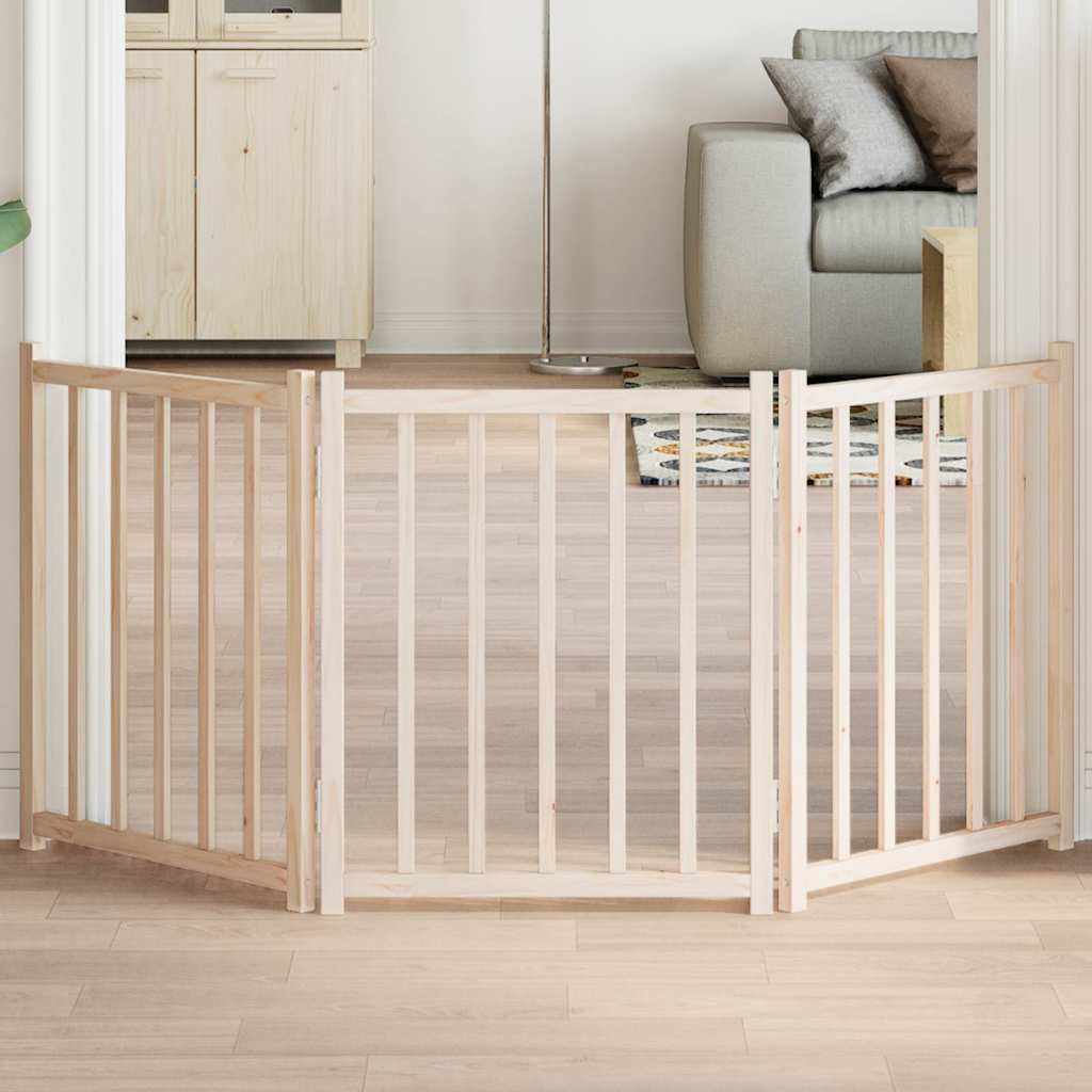 Kokkupandav koeravärav, 3 paneeli, 150 cm, nulupuit