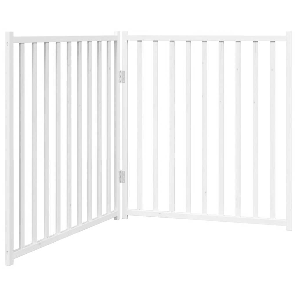 Kokkupandav koeravärav, 2 paneeli, valge, 160 cm, nulupuit