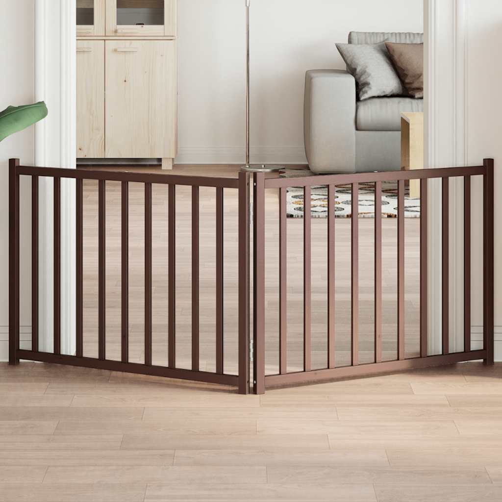 Kokkupandav koeravärav, 2 paneeli, pruun tamm, 160cm, nulupuit