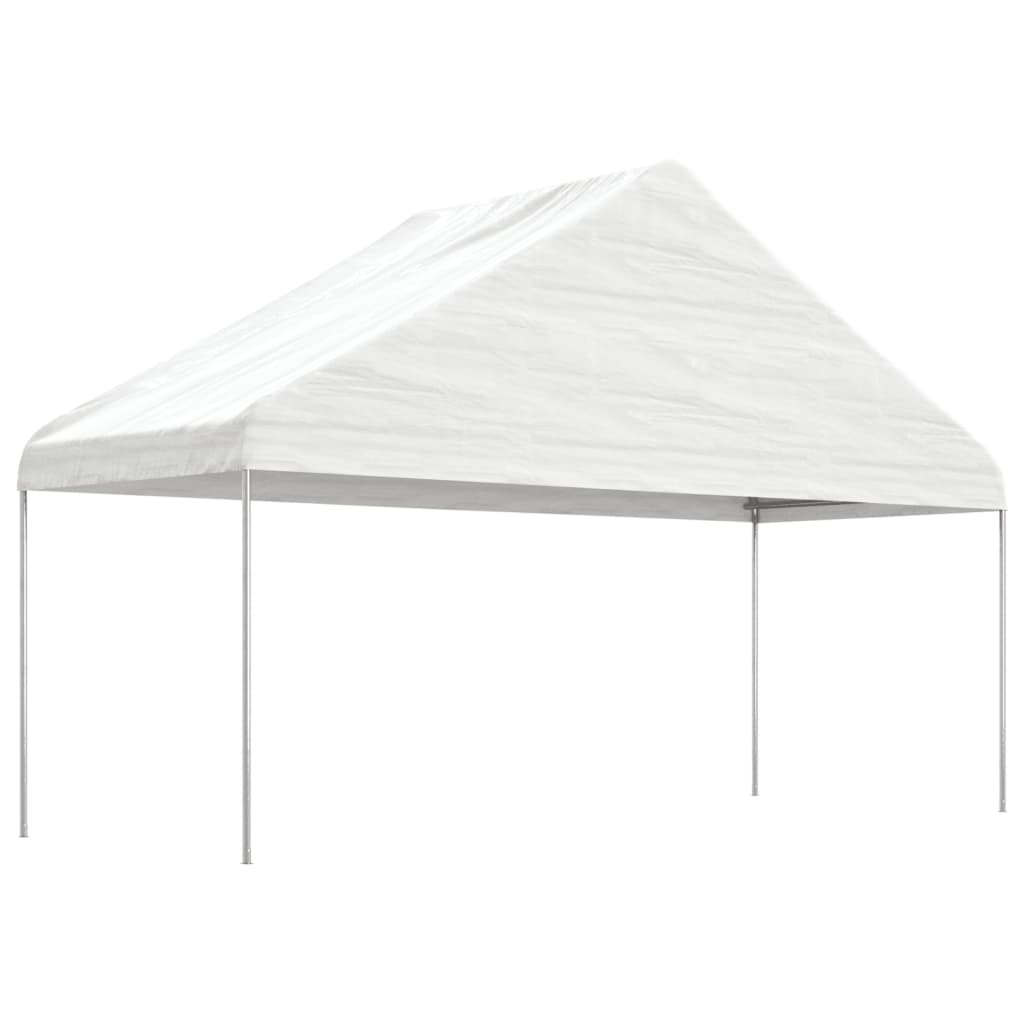 Katusega varjualune, valge, 5,88 x 2,23 x 3,75 m, polüetüleen