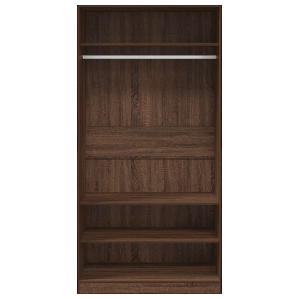 Riidekapp, pruun tamm, 100 x 50 x 200 cm, tehispuit