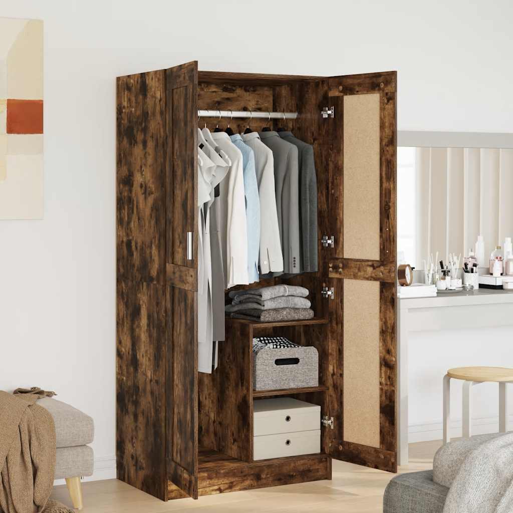 Riidekapp, suitsutatud tamm, 82,5 x 51,5 x 180 cm, tehispuit