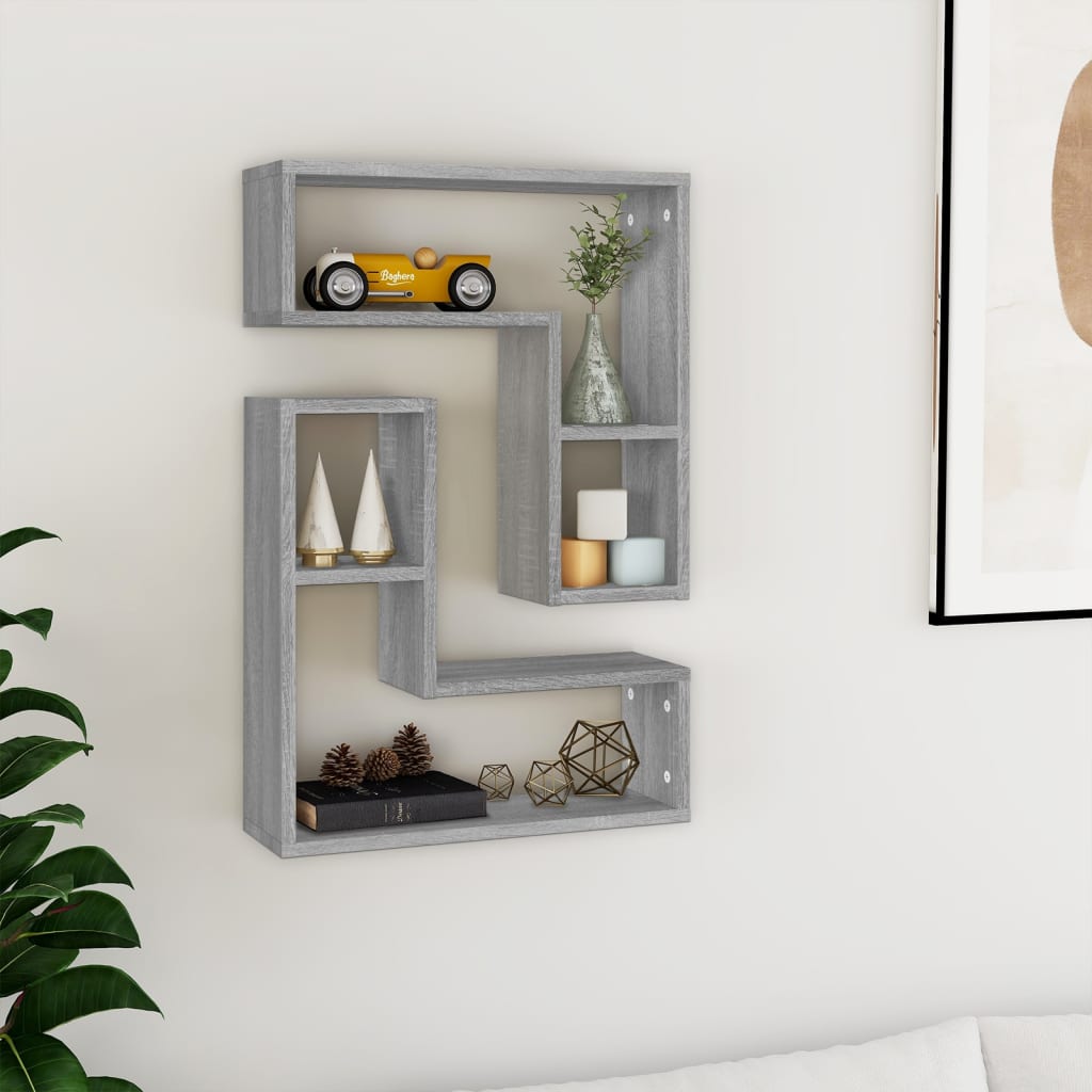 Seinariiulid 2 tk, hall Sonoma tamm, 50 x 15 x 50 cm, tehispuit
