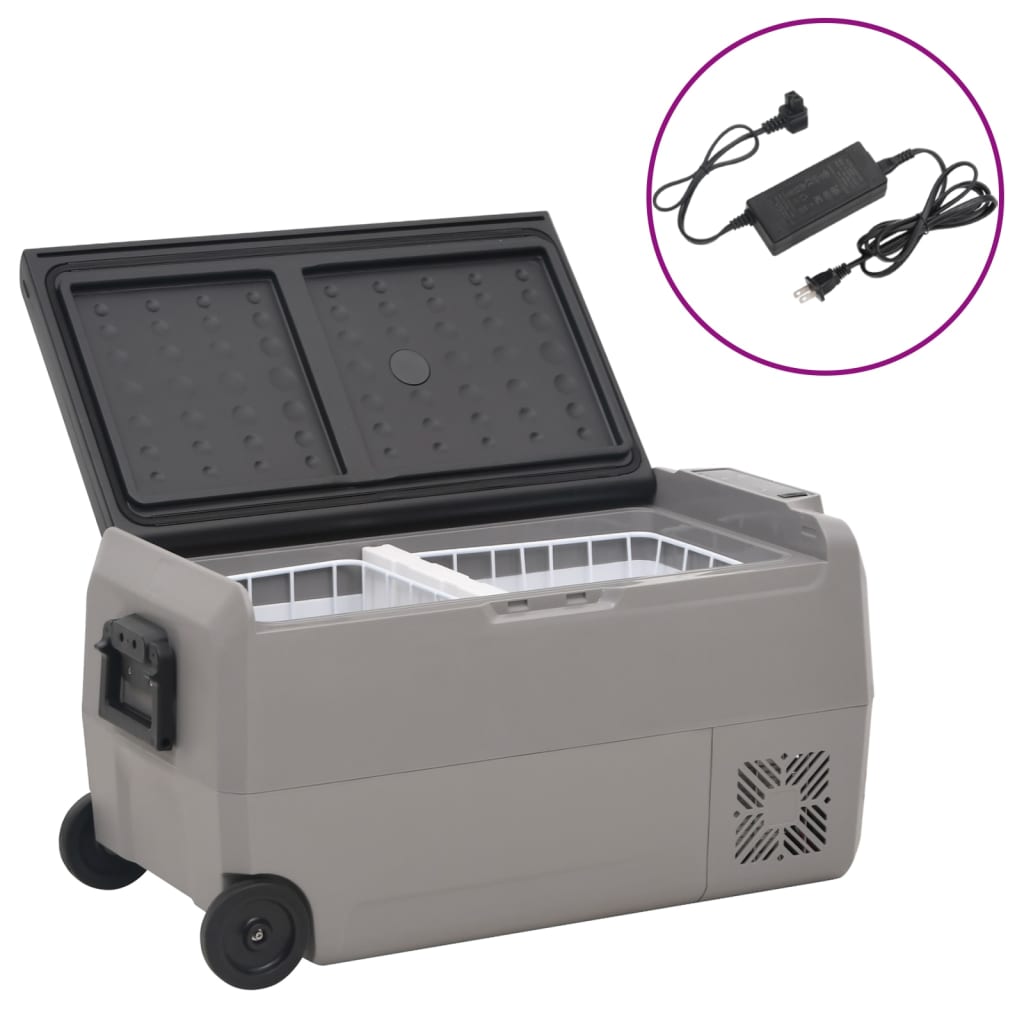 Rataste ja adapteriga jahutuskast, must ja hall, 36 l, PP & PE