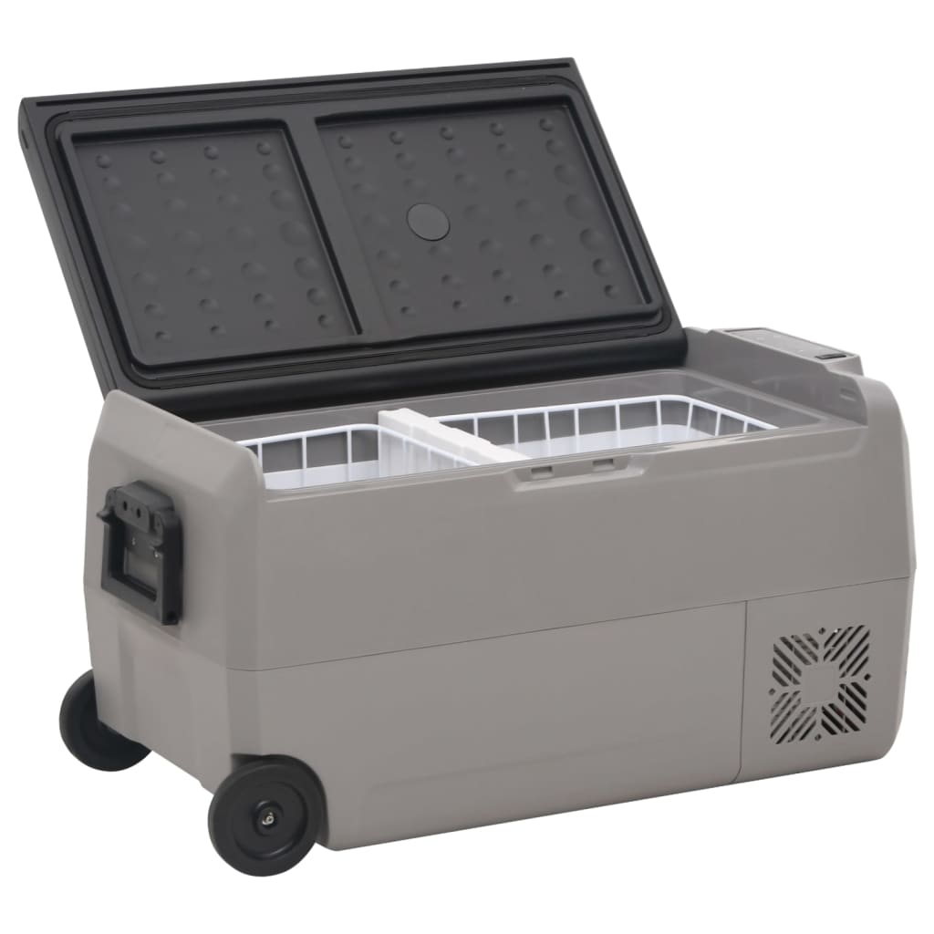Rataste ja adapteriga jahutuskast, must ja hall, 36 l, PP & PE