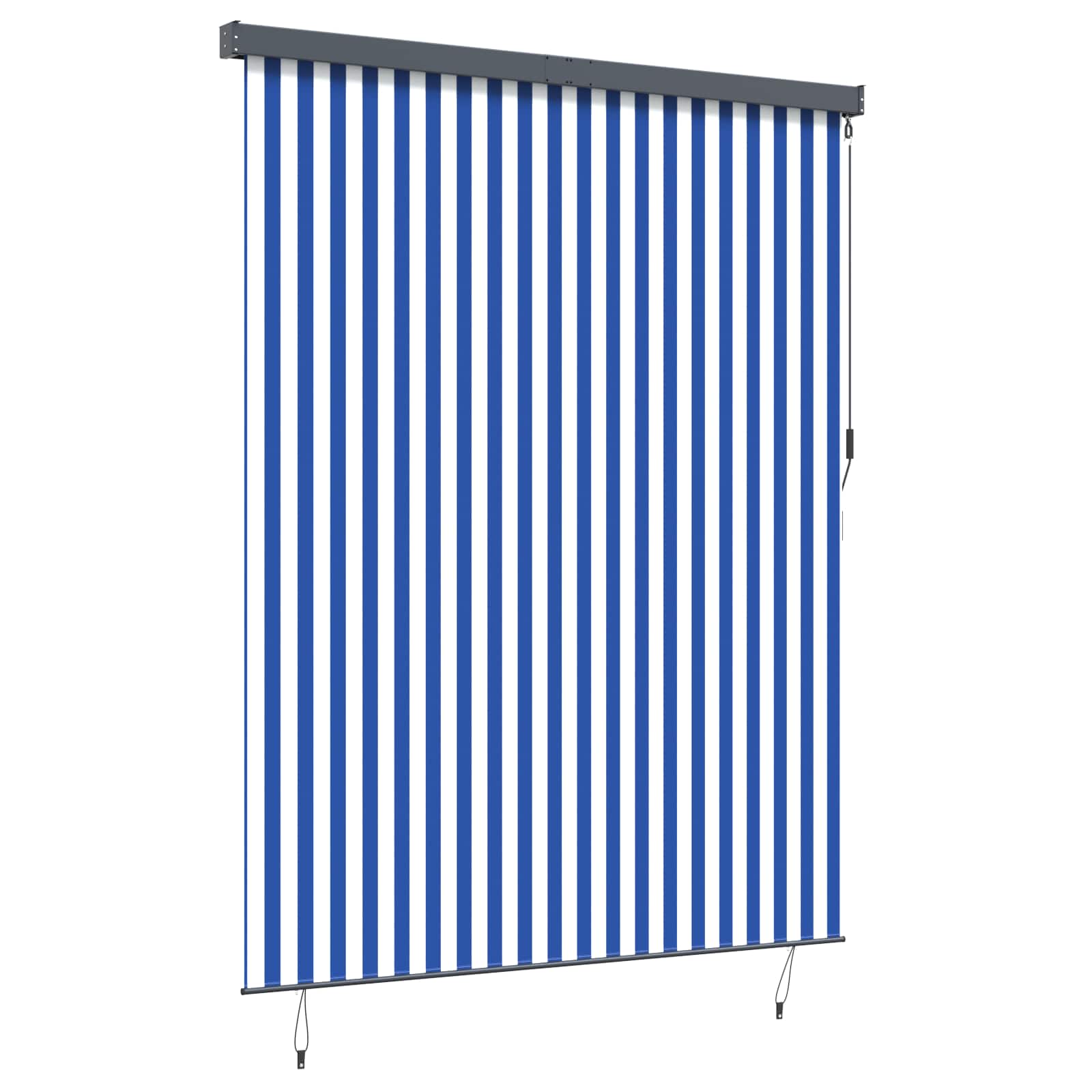 Rulookardin Sinine ja Valge 200 x 250 cm Kangas ja Alumiinium