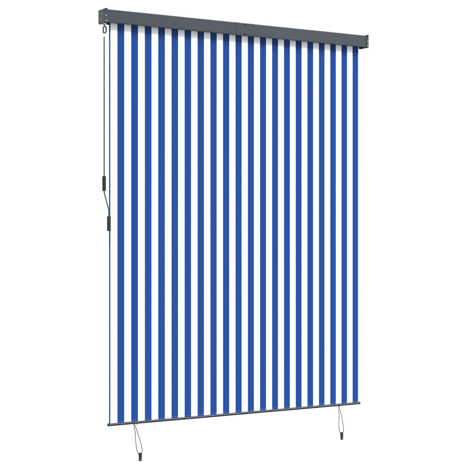 Rulookardin Sinine ja Valge 200 x 250 cm Kangas ja Alumiinium