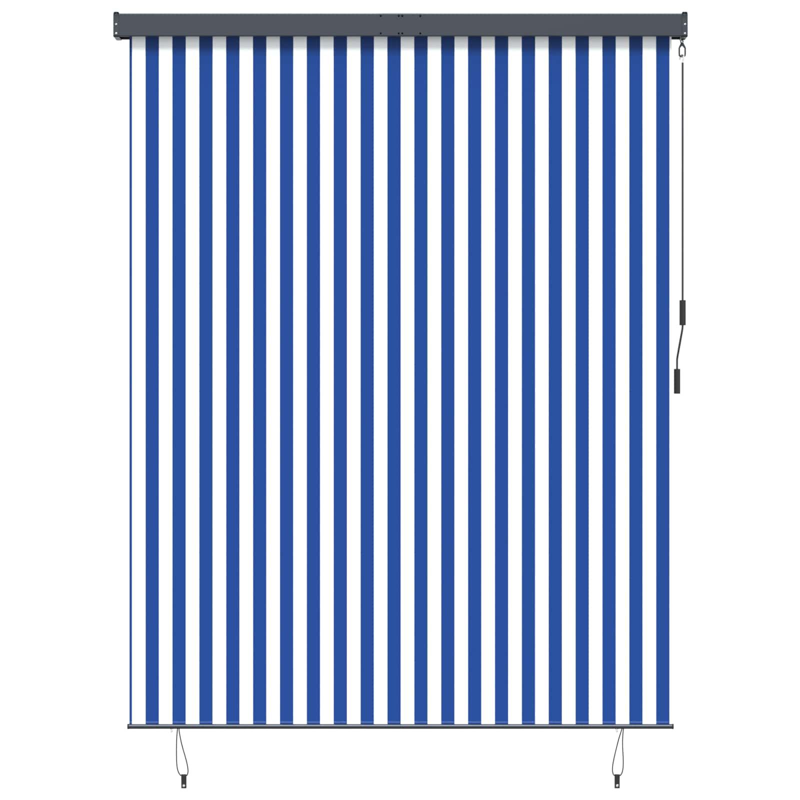 Rulookardin Sinine ja Valge 200 x 250 cm Kangas ja Alumiinium