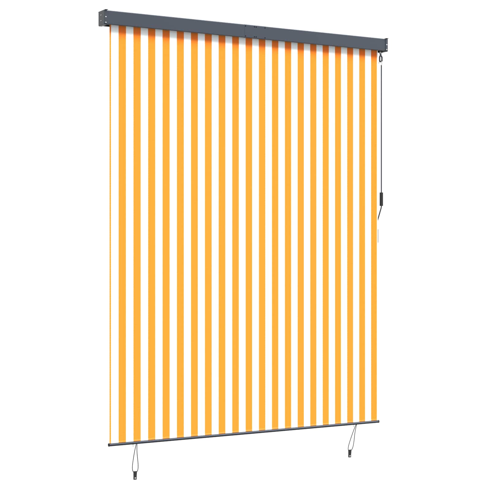 Rulookardin Valge ja Oranž 200 x 250 cm Kangas ja Alumiinium