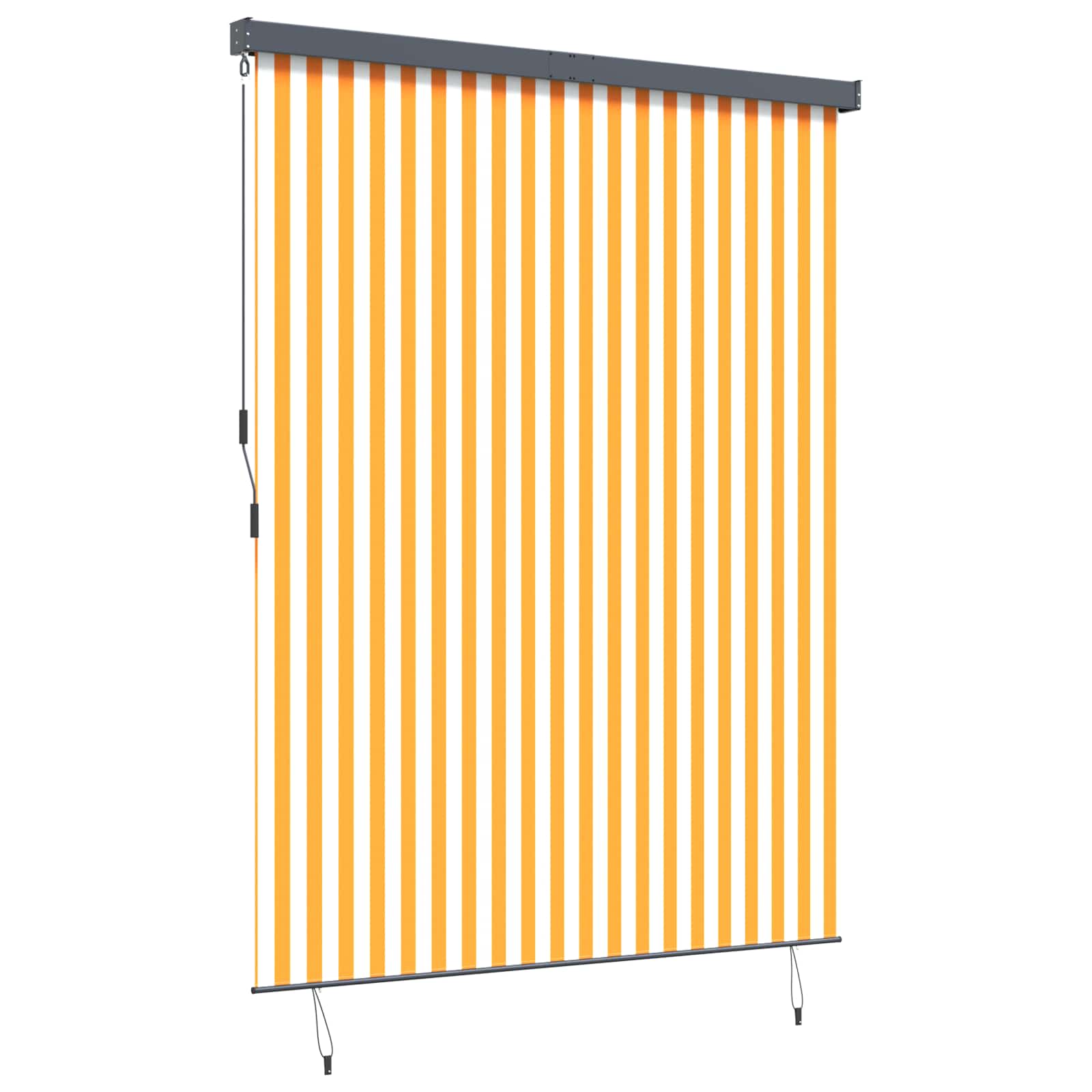 Rulookardin Valge ja Oranž 200 x 250 cm Kangas ja Alumiinium