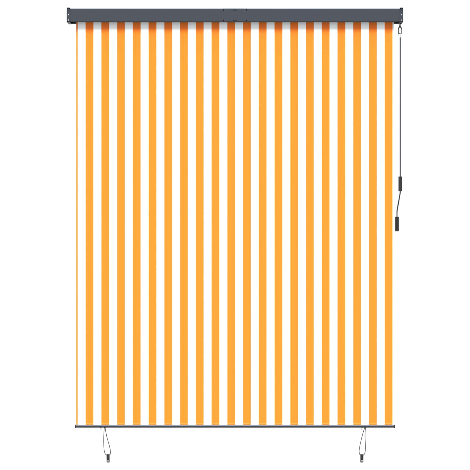Rulookardin Valge ja Oranž 220 x 250 cm Kangas ja Alumiinium