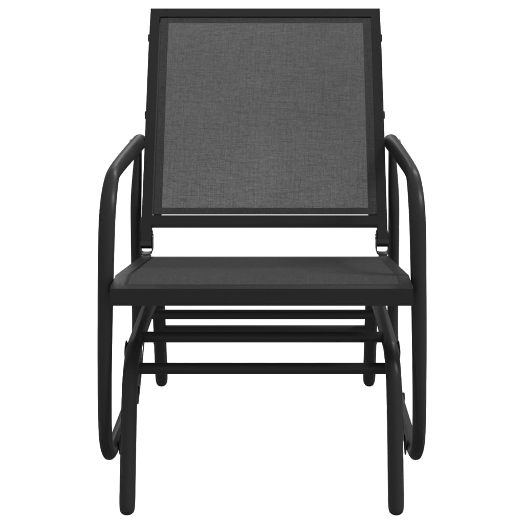 Liuglev aiatool, must, 61 x 76 x 87 cm, tekstileen ja teras