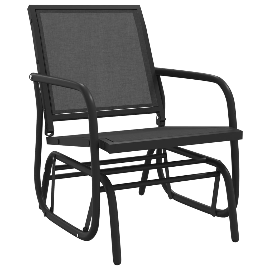 Liuglevad aiatoolid 2 tk, must, 61x76x87 cm, tekstileen/teras