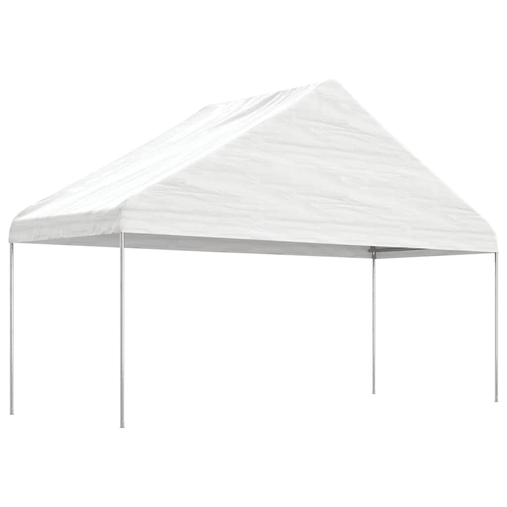 Katusega varjualune, valge, 4,46 x 5,88 x 3,75 m, polüetüleen
