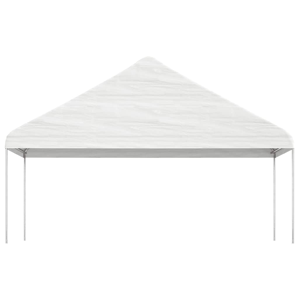 Katusega varjualune, valge, 4,46 x 5,88 x 3,75 m, polüetüleen