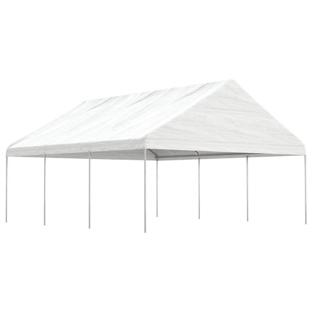 Katusega varjualune, valge, 6,69 x 5,88 x 3,75 m, polüetüleen
