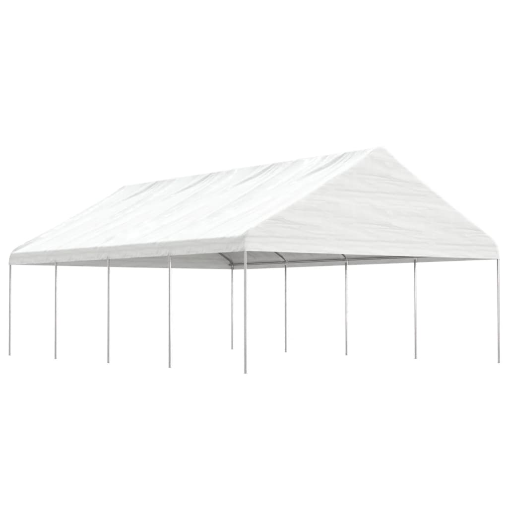 Katusega varjualune, valge, 8,92 x 5,88 x 3,75 m, polüetüleen