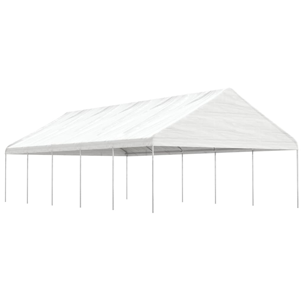 Katusega varjualune, valge, 11,15 x 5,88 x 3,75 m, polüetüleen
