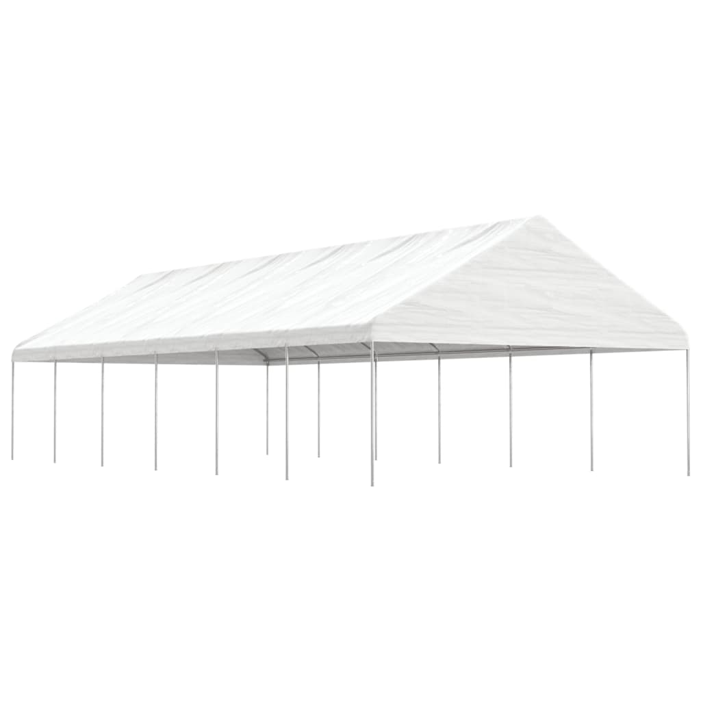 Katusega varjualune, valge, 13,38 x 5,88 x 3,75 m, polüetüleen