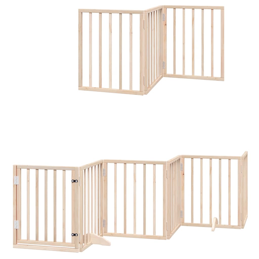 Kokkupandav koeravärav uksega, 12 paneeli, 600 cm, paplipuit