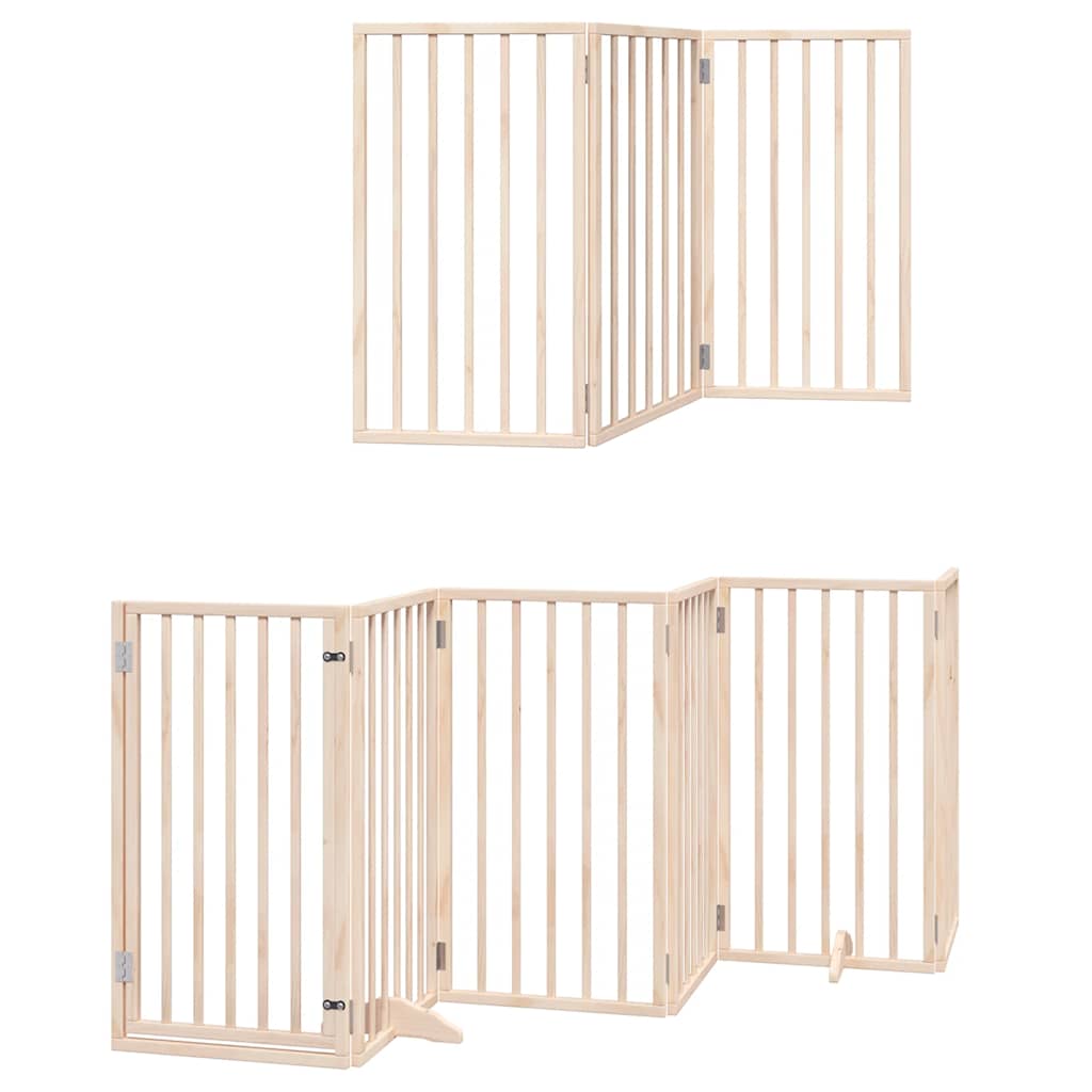 Kokkupandav koeravärav uksega, 12 paneeli, 600 cm, paplipuit