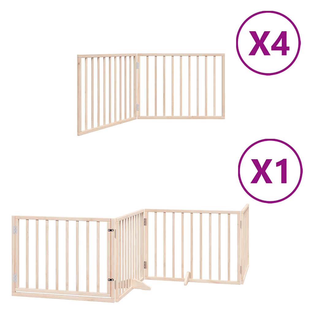 Kokkupandav koeravärav uksega, 12 paneeli, 960 cm, paplipuit