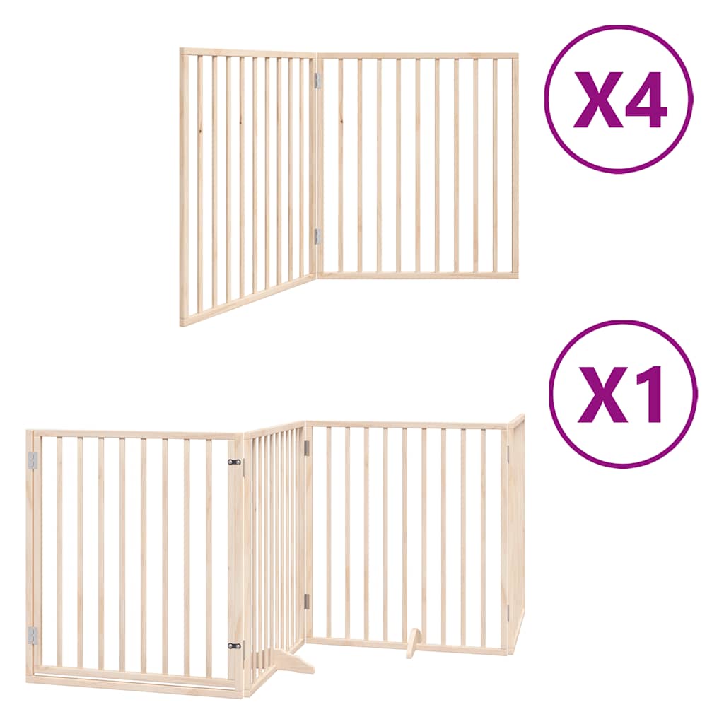 Kokkupandav koeravärav uksega, 12 paneeli, 960 cm, paplipuit