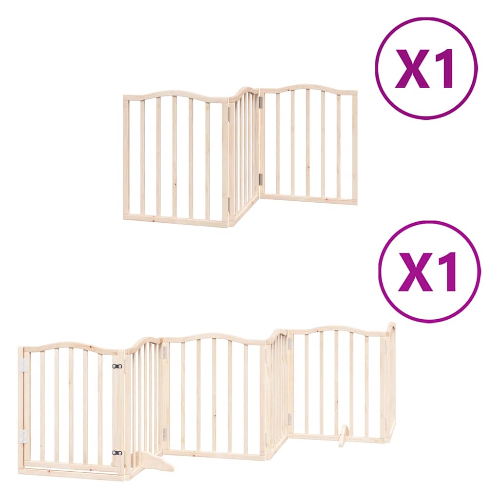 Kokkupandav koeravärav uksega, 9 paneeli, 450 cm, paplipuit