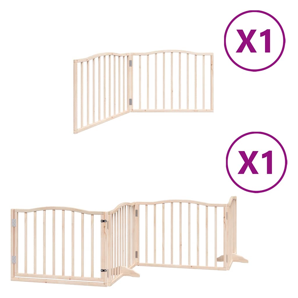 Kokkupandav koeravärav uksega, 6 paneeli, 480 cm, paplipuit