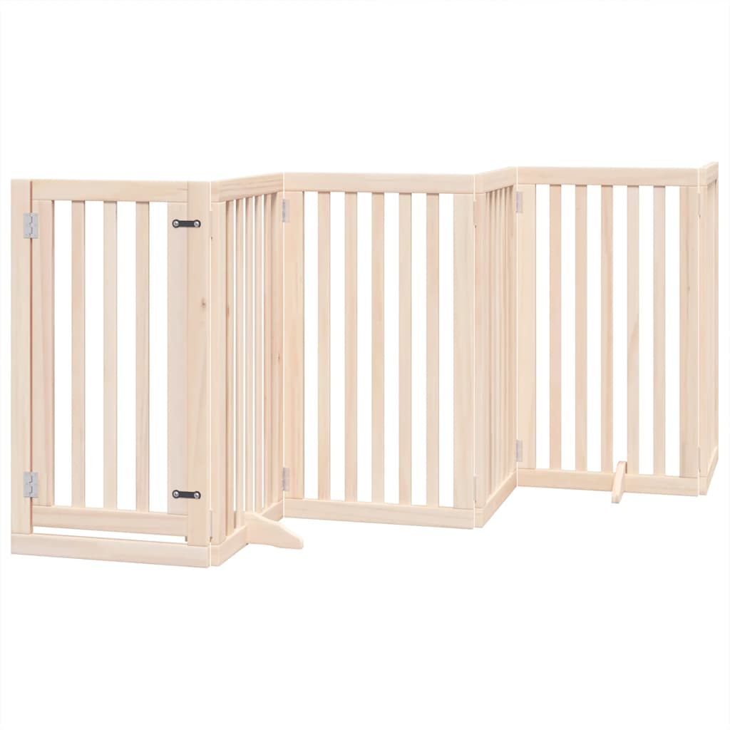Kokkupandav koeravärav uksega, 9 paneeli, 450 cm, paplipuit